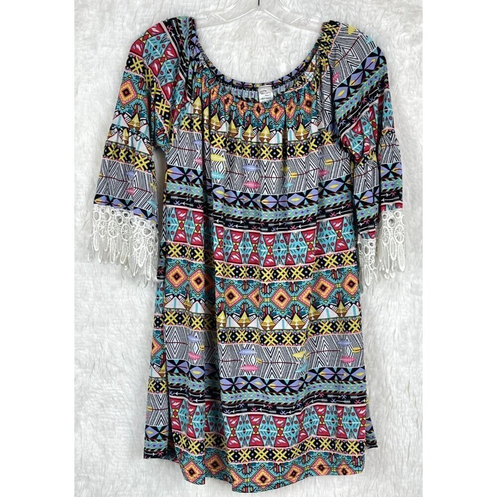 WinWin L-XL Half Sleeve Lace Tunic/Dress Off Shoulder or On Shoulder